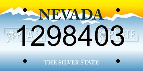 1298403 Nevada License Plate