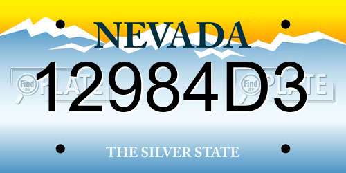 12984D3 Nevada License Plate