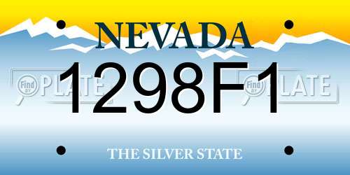 1298F1 Nevada License Plate