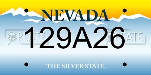 129A26 Nevada License Plate