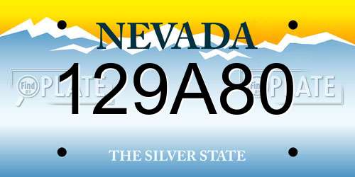 129A80 Nevada License Plate