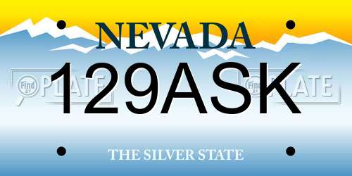 129ASK Nevada License Plate