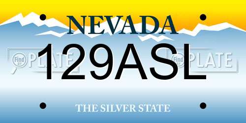 129ASL Nevada License Plate