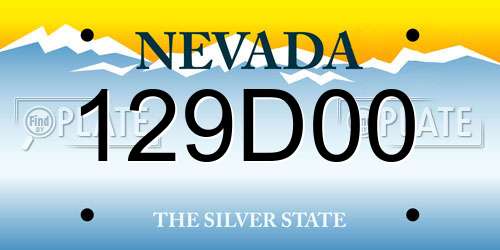 129D00 Nevada License Plate