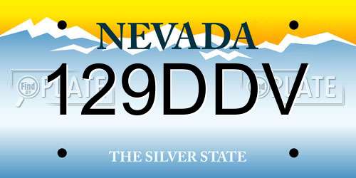 129DDV Nevada License Plate