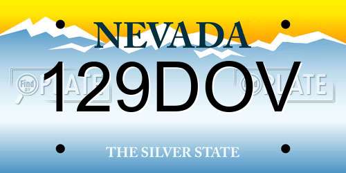 129DOV Nevada License Plate