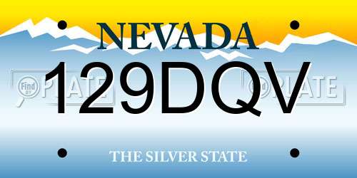 129DQV Nevada License Plate