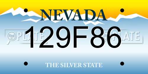 129F86 Nevada License Plate