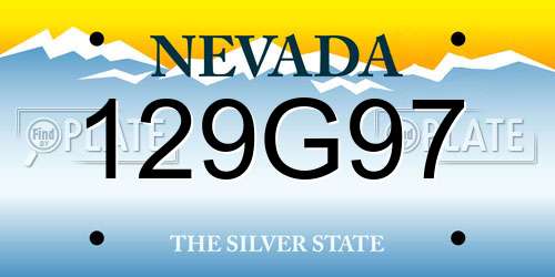 129G97 Nevada License Plate