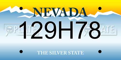 129H78 Nevada License Plate