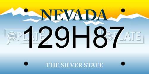 129H87 Nevada License Plate