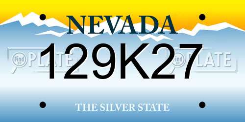 129K27 Nevada License Plate