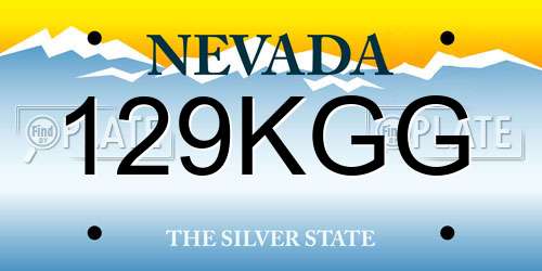 129KGG Nevada License Plate