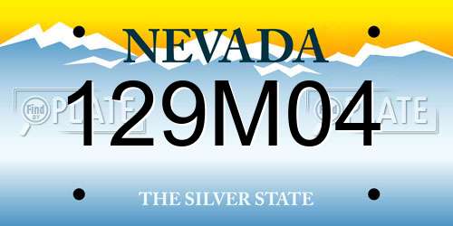 129M04 Nevada License Plate