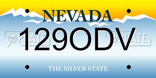 129ODV Nevada License Plate