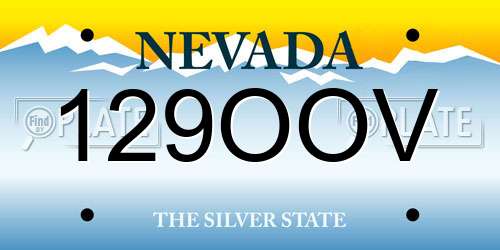 129OOV Nevada License Plate