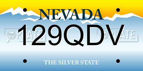 129QDV Nevada License Plate