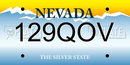 129QOV Nevada License Plate