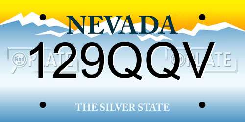 129QQV Nevada License Plate