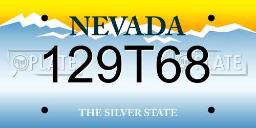 129T68 Nevada License Plate