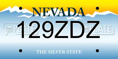 129ZDZ Nevada License Plate