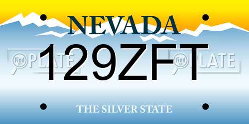 129ZFT Nevada License Plate