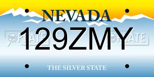 129ZMY Nevada License Plate