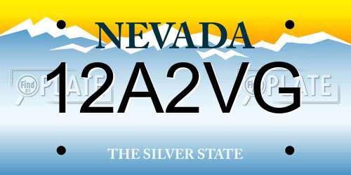 12A2VG Nevada License Plate