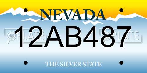 12AB487 Nevada License Plate