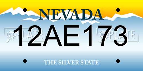 12AE173 Nevada License Plate