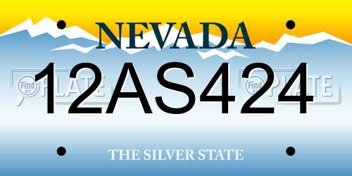 12AS424 Nevada License Plate