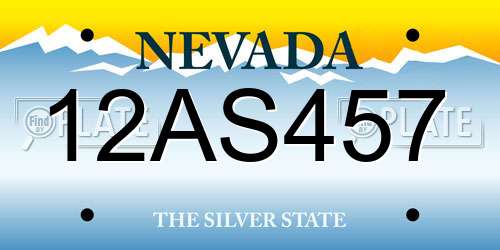12AS457 Nevada License Plate