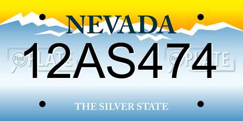 12AS474 Nevada License Plate