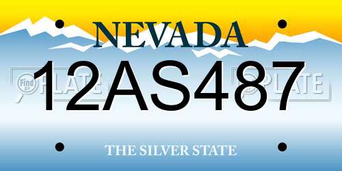 12AS487 Nevada License Plate