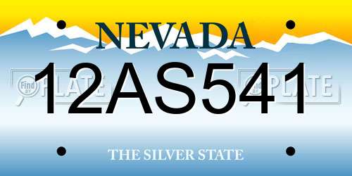 12AS541 Nevada License Plate