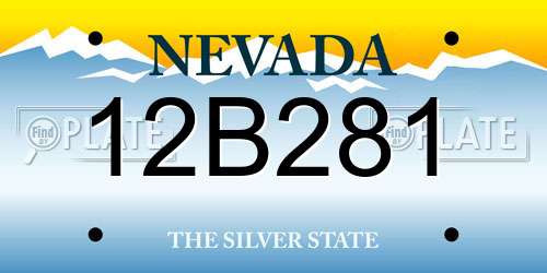 12B281 Nevada License Plate