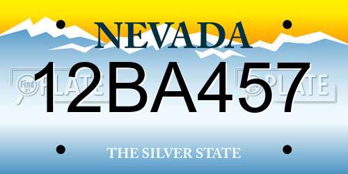 12BA457 Nevada License Plate