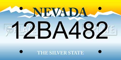 12BA482 Nevada License Plate