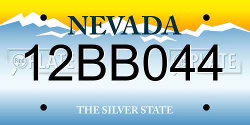 12BB044 Nevada License Plate