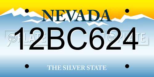 12BC624 Nevada License Plate