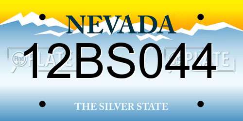 12BS044 Nevada License Plate