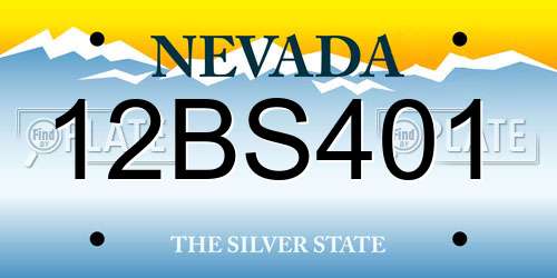 12BS401 Nevada License Plate