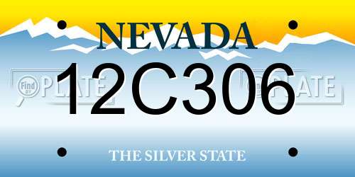 12C306 Nevada License Plate