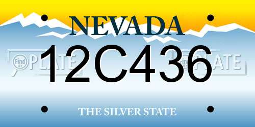 12C436 Nevada License Plate