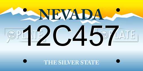 12C457 Nevada License Plate