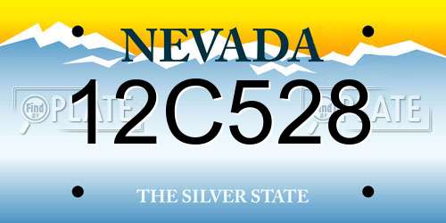 12C528 Nevada License Plate