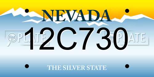 12C730 Nevada License Plate