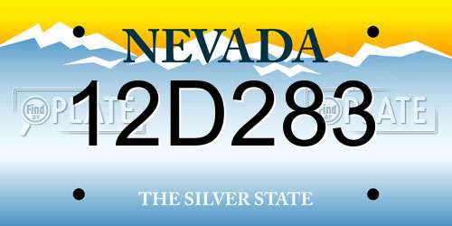 12D283 Nevada License Plate