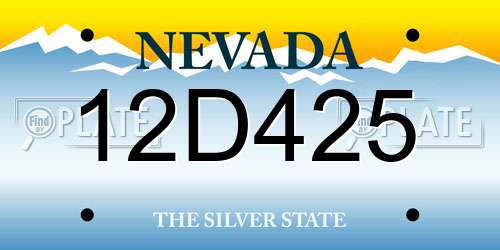 12D425 Nevada License Plate
