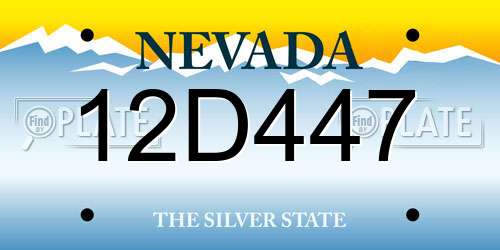 12D447 Nevada License Plate